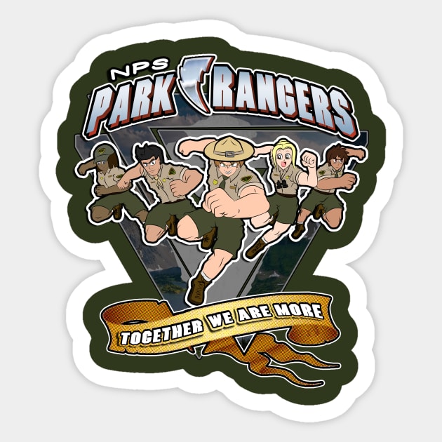 Park Rangers - Power Rangers Parody Sticker by DeviantNerd